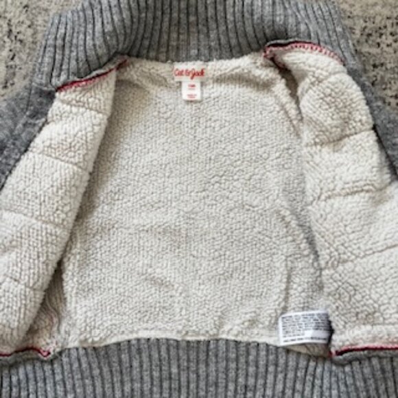 🧡3/15 Cat & Jack Check Knit Zip-Up Sweater Cardigan Jacket Boy Unisex 12M - Picture 5 of 8